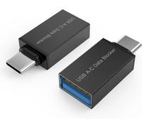 KALANKA-Data Blocker [2 Pack] USB-C Male to USB-A Female - Charge Only, Anti Juice Jacking, Data Security - Compact Adapter Black