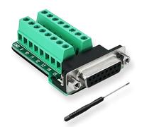 KALANKA-DB15 Adaptateur série RS232 série à 15 broches pour module de signal de bornier à 15 broches avec tampon isolant, (connecteur 1xFemelle)