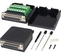 KALANKA-DB25 écrou Bornier Adaptateur Connecteur DB25 Femelle Connecteur D-SUB à DB25 vis Câblage sans Soudure Terminal Module Bornier kit avec Boîtier et vis(2Pcak/Femelle-avec vis)