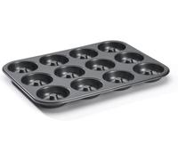 Kalanka-De Buyer - Plaque De 12 Mini-Savarins En Acier Antiadhésif - Diamètre 7 Cm - 34,3 X 26,2 X 2,2 Cm -, Noir-Kalanka