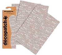 KALANKA-Décopatch C686O - Une pochette de 3 feuilles de papier imprimé 30x40 cm, Love