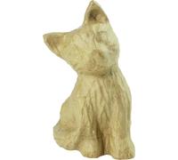 KALANKA-Décopatch SA176O - Un support en papier brun mâché 13x14x15,5 cm, Chaton