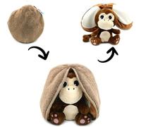 KALANKA-Déglingos Les FLIPETZ - Doudou Coconet Le Singe/Noix de Coco- Singe Cache-Cache réversible - Peluche Toute Douce pour bébé - Idées Cadeaux de Naissance, Marron