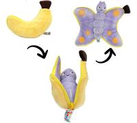 KALANKA-Déglingos Les FLIPETZ - Doudou Poppet Le Papillon/Banane- Papillon Cache-Cache réversible - Peluche Toute Douce pour bébé - Idées Cadeaux de Naissance, Jaune et Violet