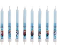KALANKA-Dekora - 346174 Reine des Neiges Rozenn Lot de 8 Bougies bâtonnet Cire Bleu, 8 x 8 x 12 cm