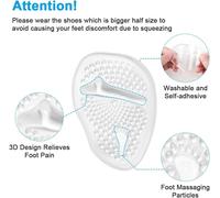 Kalanka-Demi Semelles Coussinet, 4pcs Coussinet Plantaire, Semelles Coussinet Plantaires, Demi Semelle Silicone Avant Pied Pour Les Femmes Porter Les Chaussures À Talons Hauts (Transparent)