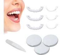 Kalanka-Dentier Provisoire, Instantanées Fausses Dents, 3 Paires Prothèse Dentaire Cosmétique, Facette Prothese Dentaire, Dentier Sourire Parfait, Facettes Dentaires Dents, Hommes, Blanchiment Des De 