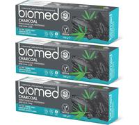 Kalanka-Dentifrice Blanchissant Biomed Triple Charcoal 98% Naturel Soin Des Gencives, Charbon De Bambou Végétalien, Sans Sles 100 G - Lot De 3