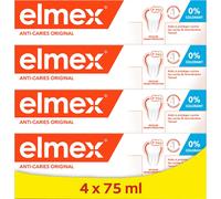 Kalanka-- Dentifrice Elmex Anti-Caries Original 0 % Colorants - Caries - Dents Sensibles, Gencives Douloureuses, Protection De L'email - 75 Ml - Pack De 4