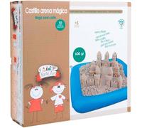 KALANKA-DEQUBE Sable magique avec accessoires pour faire un château, premium, propre, sûr et non toxique, avec plateau pour dépôt du matériel, 600 g, avec moules et outils (Tachan 912D00010)