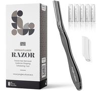Kalanka-Dermaplane Rasoir Pour Sourcils, Exfoliation De Précision Et Épilation Pour Une Peau Éclatante Et Lisse - Kit De Dermaplaning Avec 5 Lames Remplaçables - Gris Acier