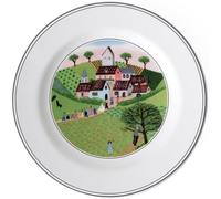 Kalanka-Design Naif Assiette À Pain ""Mariage"", 17 Cm, Porcelaine Premium, Blanc/Multicolore