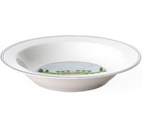 Kalanka-Design Naif Assiette À Salade Rencontre, Porcelaine Premium, Blanc/Multicolore
