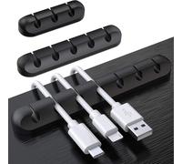 KALANKA-Desk Organizer Cable Clips, Set of 3 Cable Holder, Cord Organizer, Cable Management, Cable Storage for USB Charger/Mouse/Earphone/PC Cables