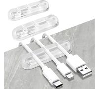 KALANKA-Desk Organizer Cable Clips, Set of 3 Cable Holder, Cord Organizer, Cable Management, Cable Storage for USB Charger/Mouse/Earphone/PC Cables