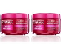 Kalanka-Dessange - Masque Capillaire Couleur & Kératine - Formule Enrichie En Kératine Végétale & Filtre Uv - Nourrit, Répare & Préserve La Couleur - Pour Cheveux Colorés - 250 Ml (Lot De 2)