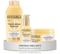Kalanka-Dessange - Routine Cheveux Nutrition Intense Nutri-Extrême Richesse - Shampoing 280ml + Masque 280ml + Soin Sans Rinçage 110ml - Nourrit La Fibre, Les Longueurs & Pointes - Cheveux Très Secs