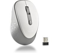 KALANKA-Dew White - Wireless Optical Mouse, Ergonomic Mouse, Silent Wireless Laptop Mice, High Precision with Nano Receiver, Ambidextrous, 800/1600 DPI Adjustable, Plug and Play