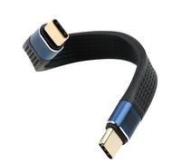 KALANKA-Dewfigs ? Short USB C Cable 240W USB4.0 C PD Fast Charge Short Cable 40Gbps USB Type C Male to Male Flat 13cm 5.1in 8K@60Hz Audio/Video 48V/5A for Smartphone Power Bank Laptop Tablet