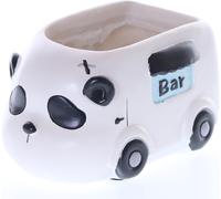 Kalanka-Dh-R7b4t4 Panda Van Voiture Mignon Porte-Stylo Mini Pot Avec Drainage Pour Plantes D'intérieur Plantes Succulentes Jardin Figurine Animal Sculpture Décoration 13 X 9 X 7,5 Cm