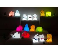 Kalanka-Dhink - Veilleuse Led Chien - Lampe De Nuit Silicone Pour Chambre Bébé Et Enfant - Lampe Chevet Enfant - Cadeau Naissance, Blanc