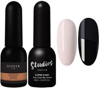 Kalanka-Didier Lab- Rubber Base Et Top Coat Vernis Semi Permanent Super Shiny - Gummy Base Gel Uv Ongles Natural- No Wipe Top Coat Semi Permanent Brillant - Kit Vernis Semi Permanent Nude - Vernis Ge