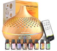 Kalanka-Diffuseur Huiles Essentielles 500ml Diffuseur Arômes Humidificateurs Diffuseur 14 Led Avec Télécommande 3 Minuterie Et Arrêt Automatique Pour Salon Chambre Yoga Comme Cadeau Anniversaire