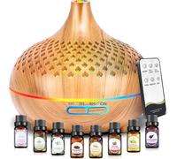 Kalanka-Diffuseur Huiles Essentielles Arômes-Humidificateurs - 8 Huiles 500ml 14 Led Diffuseur Avec Télécommande 3 Minuterie Et Arrêt Automatique Idée De Cadeau Anniversaire Fête Noël