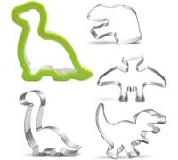 KALANKA-Dinosaure Sandwich Cookie Cutter Set-5 Piece-Trex, Brachiosaurus, Pterosaur, Empreinte de tête de dinosaure, Moule de dinosaure pour les enfants