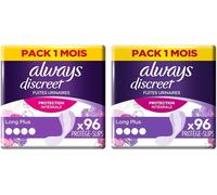 Kalanka-Discreet, 96 Protège-Slips Incontinence Femme, Long Plus, Protection Intégrale Pour Fuites Urinaires Très Légères, Pack 1 Mois (Lot De 2)