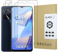 KALANKA-Dision [2 Pièces] Protecteur D'écran Compatible avec Oppo A16/A16S/A54S + [2 Pièces] Protecteur D'objectif de Caméra [Installation Facile,HD Clear,Technologie de Défense Multiple] Verre Tremp