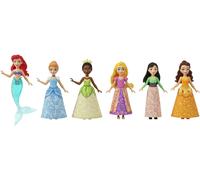 KALANKA-Disney Princesses - Coffret 6 Mini-Poupées Articulées avec Habillage Scintillant et 13 Accessoires pour le Thé, Inspirées des Films JCR91