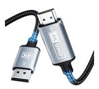 KALANKA-DisplayPort vers HDMI,câble 4K Displayport vers HDMI 5M,DP unidirectionnel vers HD MI,Displayport en nylon tressé vers HD MI Compatible avec ordinateurs de bureau,PC,Dell,HP,HDTV,projecteur A