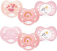Kalanka-Dodie Lot De 6 Sucettes Anatomiques Essentiel Jour/Nuit +18 Mois Rose