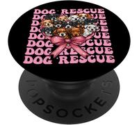 Kalanka-Dog Rescue Adoption Girl Coquette Bow Ruban Rose Popsockets Popgrip Adhésif