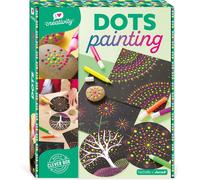 KALANKA-- Dot Painting - I Love Creativity - 5 Réalisations Sur Papier Noir et Galet - Kit Loisir Créatif - 8 Ans, J07736