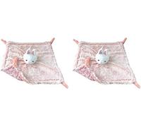 KALANKA-Doudou Carré Lapinou 28 cm (Lot de 2)