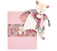 KALANKA-DOUDOU ET COMPAGNIE ¿ BOH¿AIME FAON Doudou Rose Attache Sucette ¿ Peluche Ultra Douce ¿ Avec Boîte Cadeau Fleurie ¿ Idée Cadeau Naissance Fille ¿ Lavable en Machine ¿ Pour Bébé - DC4220