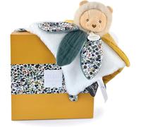 KALANKA-DOUDOU ET COMPAGNIE - Doudou Lion Jaune avec Pétales - Boîte Cadeau - 27 Cm - Collection Boh'aime - Idée Cadeau de Naissance Fille et Garçon - Garantie Doudou Perdu - DC4025