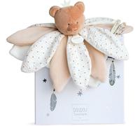KALANKA-DOUDOU ET COMPAGNIE - Doudou Pétales Plat Carré Ours - 26 cm - Taupe - Peluche Sensoriel Avec Pétales - Collection Attrape Rêve - Idée Cadeau Naissance pour Bébé - Garantie Doudou Perdu - DC2