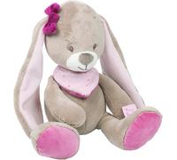 KALANKA-Doudou Lapin Nina, Nina, Jade et Lili, 30 x 17 x 9 cm, Beige/Rose