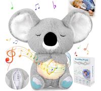 KALANKA-Doudou Loutre Qui Respire, Peluche Qui Respire Anti Anxiété, Koala Apaisant pour Soulager l'anxiété Copain de Sommeil, avec lumières Musicales et Mouvement de Respiration Rythmique