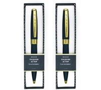 Kalanka-""Draeger Paris - Stylo Bille Couleur Bleu Nuit Et Or """"Toujours Au Top"""" - Texte Personnalisé - Encre Noire - Idée Cadeau Collègue, Ami, Famille, Frères Et S?urs, Femme - Boîte Cadeau"" (