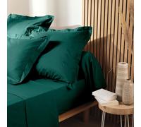 Kalanka-, Drap Housse (160 X 200 Cm) Biolina Emeraude, 100% Coton Bio
