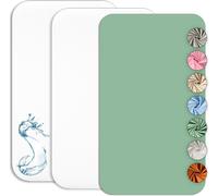 Kalanka-Drap Housse Cododo 55x90cm (Lot De 2) + 1 Alèse Imperméable Protège Matelas Cododo - Set 2+1 Draps Cododo Et Alèse Cododo - Oeko-Tex (Blanc/Eucalyptus, 55 X 90 Cm)