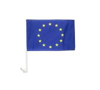 Kalanka-- Drapeau Europe Pour Décoration Voiture Avec Attaches En Pvc Et Système D'accroche - Car Flag Européen - Union Européenne - Ue - 100% Polyester - 50g - 45x30 Cm