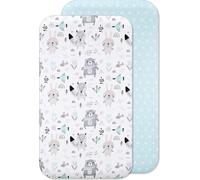 Kalanka-Draps Housses Cododo Compatible Next2me, 100% Coton (50 X 83 Cm, Animaux Bleus)