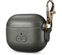 Kalanka-Dreem Om Airpods 3 Funda De Cuero Vegano Con Clip - Compatible Con Auriculares Inalámbricos Bluetooth De Apple Para Iphone - Gris