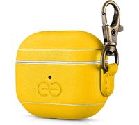 Kalanka-Dreem Om Airpods 3 Funda De Cuero Vegano Con Clip - Compatible Con Auriculares Inalámbricos Bluetooth De Apple Para Iphone - Amarillo