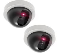 KALANKA-Dummy Fake Security SDW-2 Lot de 2 caméras dôme avec lumière LED Clignotante Rouge